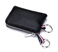 Zense - Porte-Monnaie en Cuir Noir avec Porte-clés ZA0011