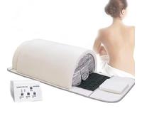 ZenSeFarin 1200W Dôme Sauna Infrarouge Lointain Professionnel 1 Personne Sauna Sec Portable à Domicile avec Tapis Proche Infrarouge,Détoxification Chauffée,Circulation Et Pierres Thérapeutiques White