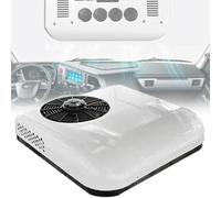 ZenSeFarin 12V/24V DC RV Climatiseur 2 en 1 RV Climatiseur de Toit,Climatiseur de Stationnement électrique Camping-Car Système Froid Seul de Climatisation pour Voiture RV Camion Camper,White-12V
