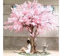 ZenSeFarin Arbre De Fleur De Cerisier Rose Artificiel,Fleur De Soie Sakura Artificielle Faite à La Main,pour Mariage,Restaurant De Fête en Plein Air Intérieur,Round-2.5x2.5m/8.2x8.2ft