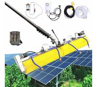 ZenSeFarin Electric Solar Photovoltaic Panel Cleaning Kit,1 M Roller Brush,Water Fed Window Cleaning Tool with 2-8 M Telescopic Pole & 10m Water Pipe,Window Washing Equipment,Wired-7m/30ft