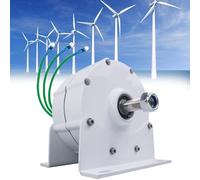 ZenSeFarin GéNéRateur à Aimant Permanent, GéNéRateur à Aimant Permanent sans Engrenage Triphasé avec Base 12v 24v 48v AC Alternateur GéNéRateur D'éOlienne, Blanc 5000W-48V