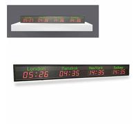 ZenSeFarin Horloge à Fuseaux Horaires Mondiaux, Horloge Mondiale Numérique à LED à Fuseaux Horaires 3/4/5/6, Horloge Murale pour Hôtels, Aéroports, Centres Commerciaux,4City