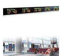 ZenSeFarin Horloge Murale Numérique LED avec Fuseaux Horaires Réglables - Affichage Simultané De Plusieurs Villes - Idéal pour Les Hôtels Et Les Bureaux Multinationaux,5City