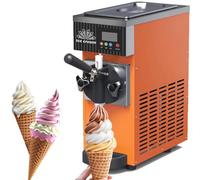 ZenSeFarin Machine à Crème Glacée Commerciale Douce avec Pré-Refroidissement Et Nettoyage Automatique, Panneau LCD Rendement 4-5kg/H, Idéal pour Les Restaurants Et Les Cafés,Orange