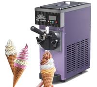 ZenSeFarin Machine à Crème Glacée Commerciale Douce avec Pré-Refroidissement Et Nettoyage Automatique, Panneau LCD Rendement 4-5kg/H, Idéal pour Les Restaurants Et Les Cafés,Purple