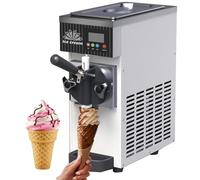 ZenSeFarin Machine à Crème Glacée Commerciale, Machine à Glace Italienne Trémie 2.5L, Panneau LCD, Pré-Refroidissement Nettoyage Automatique, pour Yaourt Café Snack Bar Restaurant,Cream