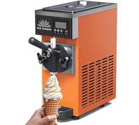 ZenSeFarin Machine à Crème Glacée Commerciale, Machine à Glace Italienne Trémie 2.5L, Panneau LCD, Pré-Refroidissement Nettoyage Automatique, pour Yaourt Café Snack Bar Restaurant,Orange