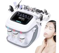 ZenSeFarin Machine Faciale à Oxygène Et Hydrogène, Machine De Beauté du Visage, avec 10 Têtes De Travail, Vibration Haute Fréquence, Nettoyage par Micro-Vibration, Outil Nettoyant Et Hydratant