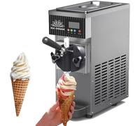 ZenSeFarin Machine Glace Commerciale,Machine Glace Italienne Maison,Machine Glace Italienne Comptoire,avec Pré-Refroidissement,Nettoyage Automatique Et écran LCD pour Snack Bars Restaurants,Grey