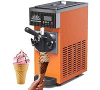 ZenSeFarin Machine Glace Commerciale,Machine Glace Italienne Maison,Machine Glace Italienne Comptoire,avec Pré-Refroidissement,Nettoyage Automatique Et écran LCD pour Snack Bars Restaurants,Orange