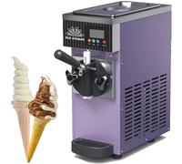 ZenSeFarin Machine Glace Commerciale,Machine Glace Italienne Maison,Machine Glace Italienne Comptoire,avec Pré-Refroidissement,Nettoyage Automatique Et écran LCD pour Snack Bars Restaurants,Purple