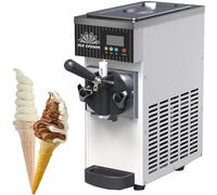 ZenSeFarin Machine Glace Commerciale,Machine Glace Italienne Maison,Machine Glace Italienne Comptoire,avec Pré-Refroidissement,Nettoyage Automatique Et écran LCD pour Snack Bars Restaurants,Cream