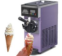 ZenSeFarin Machine Glace Italienne,Machine Glace Italienne Comptoir,Rendement 4-5kg/H,Machine Glace Italienne Maison,avec Réservoir 2,5 L & Cylindre 1 L,avec Pré-Refroidissement écran LCD,Purple