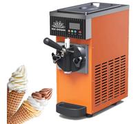 ZenSeFarin Machine Glace Italienne,Machine Glace Italienne Comptoir,Rendement 4-5kg/H,Machine Glace Italienne Maison,avec Réservoir 2,5 L & Cylindre 1 L,avec Pré-Refroidissement écran LCD,Orange