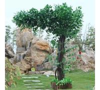 ZenSeFarin Plantes Artificielles Grande Simulation Banian Arbre Artificiel Vert Banian Arbres Décoration Intérieure Salon Mariage Hôtel Centre Commercial Décoration,Extended-2x2.5m/6.6x8.2ft
