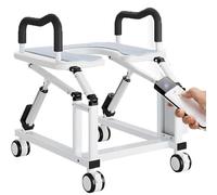 ZenSeFarin Rehausseur De Siège De Toilette Automatique, avec Doubles Accoudoirs Antidérapants Et Roues Universelles 360° avec Poignées, Angle De Levage Ergonomique De 29°, Capacité De 220 LB