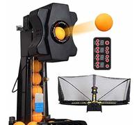 ZenSeFarin Robot De Tennis De Table - Machine à Balles Ping-Pong Multirotation avec Filet Recyclage Automatique Balle - Entraîneur pour Améliorer l'exercice Et Le Développement Compétences