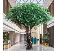 ZenSeFarin Simulation Artificiel Banyan Arbres Fait à Main Fausse Fleur Soie Souhaitant Base Et Pelouse pour Un événement Mariage à Maison Fête Centre Commercial Décoration,Round-1.5x1m/4.9x3.2ft