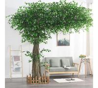 ZenSeFarin Simulation Artificiel Banyan Arbres Fait à Main Fausse Fleur Soie Souhaitant Base Et Pelouse pour Un événement Mariage à Maison Fête Centre Commercial Décoration,Extended-3x3m/9.84x9.84ft