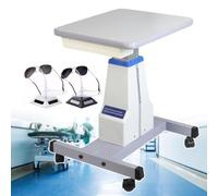 ZenSeFarin Table Optique Motorisée avec Tiroir, Bureau D'instruments De Levage électrique, roulettes Pivotantes Verrouillables, Rotation à 360° pour Optométrie Et Lunettes White
