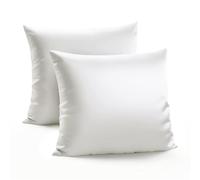 Zenssia Housse de Coussin en Satin de Luxe 65x65 Lot de 2 Doux comme Une Housse de Coussin en Soie 65x65 Soin des Cheveux et de la Peau avec Fermeture Éclair, Blanc