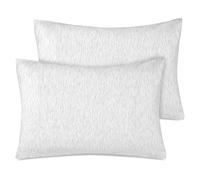 Zenssia Lot de 2 taies d'oreiller de voyage en coton bio pour enfant - Avec fermeture à rabat - Doux et respirant - Gris uni - 33 x 45,7 cm