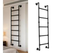 ZENSTYW Échelle De Lit Superposé De Grenier en Métal,Noir,Échelle De Sortie pour Fenêtre De sous-Sol,Capacité De Charge De 150kg,pour Dortoir,Maison(1.5m/5ft)