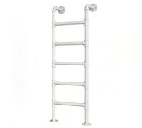 ZENSTYW Échelle De Lit Superposée À 5 Marches du Mur Au Sol,Blanc Échelle De Sortie d'urgence,Échelles d'escalade Intérieures Et Extérieures en Métal,Capacité Charge 150kg(165cm/65in)