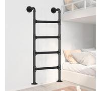 ZENSTYW Échelle De Sortie d'urgence pour Puits De Fenêtre,Échelle Murale À 4 Marches pour Lits Superposés,Échelle De Lit Mezzanine en Métal,Noir(4.26ft)