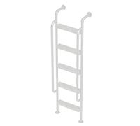 ZENSTYW Échelle Murale pour Lit Superposé Double avec Rambarde,échelle De Sortie Robuste pour Fenêtre De sous-Sol,Échelle De Sortie en Métal Blanc,Capacité De Charge De 150kg(170cm/67in)