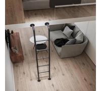 ZENSTYW Échelles Murales pour Loft,Échelle De Secours en Métal,Échelle De Sortie Robuste pour Fenêtre De sous-Sol,Capacité Charge 150kg,pour Grenier,Dortoir(180cm/70.8in)