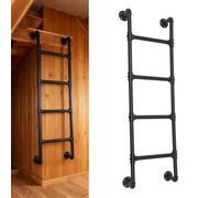 ZENSTYW Noir Échelle De Sortie d'urgence,Échelle Murale À 4 Marches pour Lits Superposés,Échelles d'escalade Intérieures Et Extérieures,Capacité De Charge De 150kg