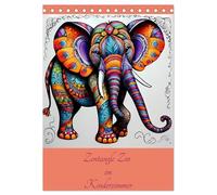 Zentangle Zoo im Kinderzimmer (Tischkalender 2026 DIN A5 hoch), CALVENDO Monatskalender: Bunte Tierbilder im Zentangle-Stil