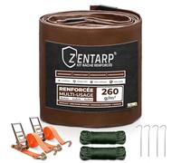 ZENTARP Bâche de Protection extérieure renforcée 260 g/m² - Étanche & Anti-UV - Kit Complet avec Sangles + Cordes + Crochets - Idéal remorque, Salon de Jardin, Piscine, abri Animaux (3x4m)