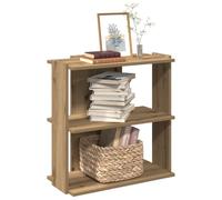 Zentexion Bibliothèque à 3 étages en chêne Artisan, 60 x 30 x 60 cm, matériau en bois avec surface stable, idéale pour le salon, le bureau et le couloir, offre un espace de rangement polyvalent et des