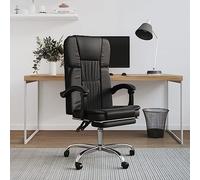 Zentexion Chaise de bureau inclinable en cuir synthétique noir réglable en hauteur avec accoudoirs et dossier, roulettes à 360 degrés pour bureau à domicile, bureau et salle de conférence