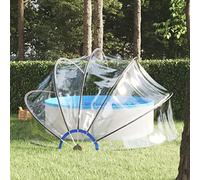 Zentexion Dôme de piscine 440 x 220 cm - Transparent - En fibre de verre PVC - Avec mécanisme de pliage - Bâche de protection pour piscines encastrées et hors sol - Protection UV - Résistant au vent
