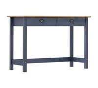 Zentexion Hill Table console avec 2 tiroirs gris 110 x 45 x 74 cm en pin massif pour salon, couloir, chambre à coucher, balcon, espace de rangement, peu encombrant et durable