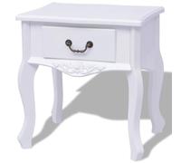 Zentexion Table de chevet blanche en MDF avec tiroir, table d'appoint compacte pour chambre à coucher, salon, couloir, balcon, avec poignée, construction légère, polyvalente