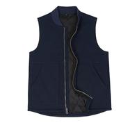 ZENTHACE Arctic Gilet de travail matelassé doublé et délavé avec fermeture éclair intégrale en toile robuste pour homme, bleu marine, L