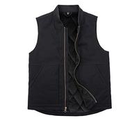 ZENTHACE Arctic Gilet de travail matelassé doublé et délavé avec fermeture éclair intégrale en toile robuste pour homme, noir, Large