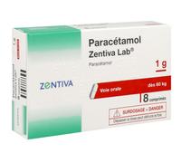 Zentiva Paracétamol 1000mg 8 Comprimés