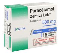 Zentiva Paracétamol 500mg 2x8 Comprimés