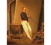 Zentoy De Célèbres Tableaux Toile Art Décoration Art Peinture sur Toile Autoportrait par Emile Jean Horace Vernet Pour la Décoration du Salon 60x90cm