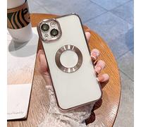 Zentric Phone Case, New Version 2.0 Clean Lens for iphone Case with Camera Protector, Transparent Electroplated for iPhone Case for 14/13/12/11 Pro Max (Rose Gold,for iPhone 13mini)