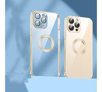 Zentric Phone Case, New Version 2.0 Clean Lens for iphone Case with Camera Protector, Transparent Electroplated for iPhone Case for 14/13/12/11 Pro Max (Gold,for iPhone 12Pro)