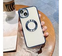 Zentric Phone Case, New Version 2.0 Clean Lens for iphone Case with Camera Protector, Transparent Electroplated for iPhone Case for 14/13/12/11 Pro Max (Yuanfeng Blue,for iPhone 11)