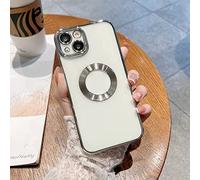 Zentric Phone Case, New Version 2.0 Clean Lens for iphone Case with Camera Protector, Transparent Electroplated for iPhone Case for 14/13/12/11 Pro Max (Silver,for iPhone 14Max)