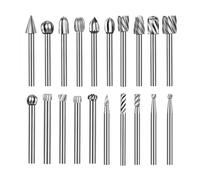Zenva Fraises Rotatives 20 Pcs Pour Outil Rotatif Métal Bois Gravure Polissage Perçage Tige 3mm Compatible avec Dremel Meuleuse Accessoires